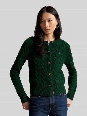 kardigan rozpinany w kroju regular fit z wełny z domieszką kaszmiru Polo Ralph Lauren Zielony