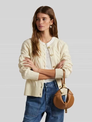 kardigan rozpinany w kroju regular fit z wełny z domieszką kaszmiru Polo Ralph Lauren Złamany biały