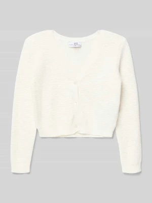 Kardigan rozpinany z bawełny z dekoltem w serek Happy Girls