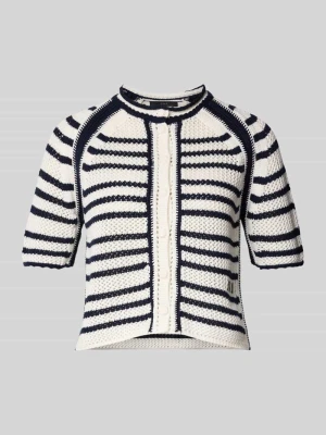 Kardigan rozpinany z bawełny z rękawem o dł. 1/2 Oui