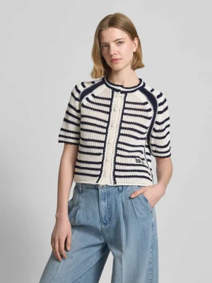 Kardigan rozpinany z bawełny z rękawem o dł. 1/2 Oui