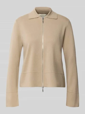 Kardigan rozpinany z czystej żywej wełny model 'SNACK' MM By Max Mara Piaskowy