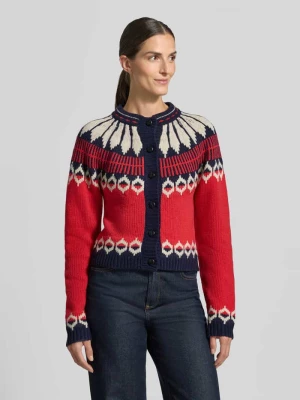 Kardigan rozpinany z mieszanka wełny model 'Clare' Lollys Laundry Czerwony
