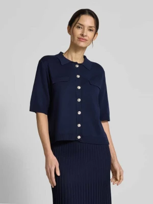 Kardigan rozpinany z mieszanki wiskozy i elastanu z rękawem o dł. 1/2 milano italy