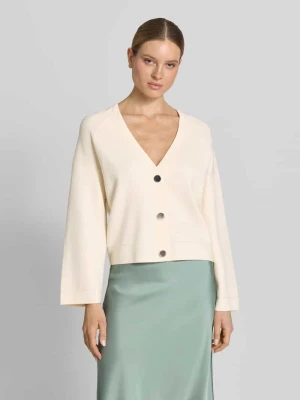 Kardigan rozpinany z mieszanki wiskozy z dekoltem w serek comma