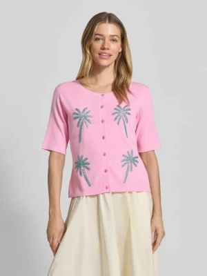 Kardigan rozpinany z mieszanki wiskozy z perłami milano italy