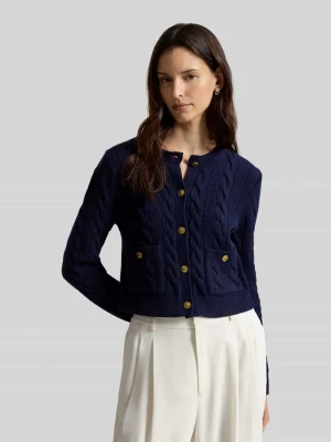 Kardigan rozpinany z ozdobnymi guzikami Polo Ralph Lauren Ciemnoniebieski