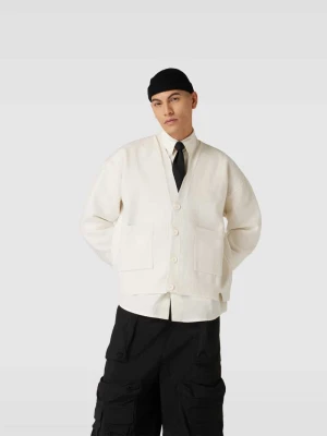 Kardigan rozpinany z wpuszczanymi kieszeniami MM6 Maison Margiela Złamany biały