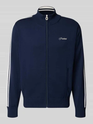 Kardigan rozpinany z wyhaftowanym logo model 'VARSITY' PROHIBITED Granatowy