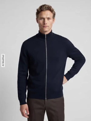 kardigan rozpinany o kroju regular fit z mieszanka wiskozy model 'TELLER' Selected Ciemnoniebieski