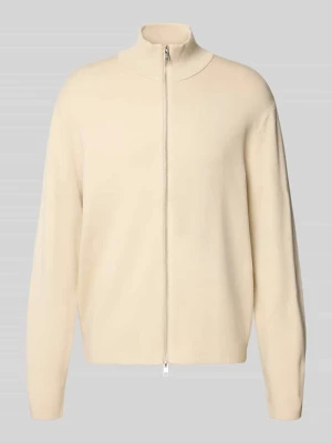 kardigan rozpinany o kroju regular fit z mieszanka wiskozy model 'TELLER' Selected Złamany biały