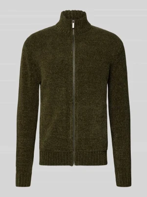 Kardigan rozpinany z zamkiem błyskawicznym model 'NOEL' Guess Ciemnozielony