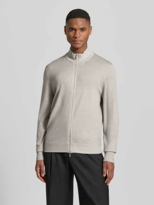 Kardigan rozpinany z żywej wełny z zamkiem błyskawicznym dwustronnym GRAN SASSO