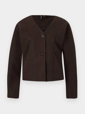Kardigan Vero Moda ciemnobrązowy