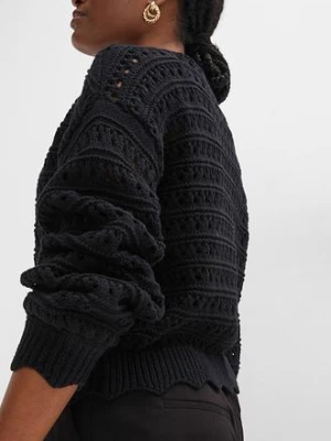 Kardigan w ażurowy wzór z czystej bawełny bonprix