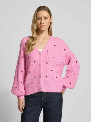 Kardigan w kroju regular fit z domieszką wełny Escorial model 'Fleur' YAS