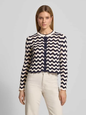 Kardigan w stylu allover z okrągłym dekoltem Christian Berg Woman