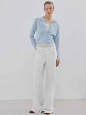 Kardigan z cienkiej dzianiny o prostym kroju błękitny - Kobieta - - MANGO