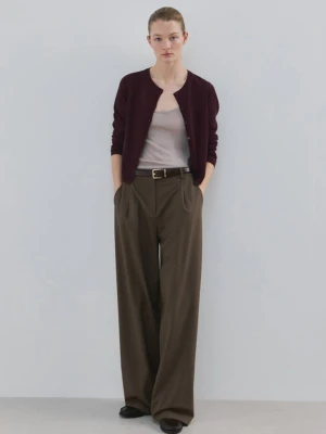 Kardigan z cienkiej dzianiny o prostym kroju winny - Kobieta - - MANGO