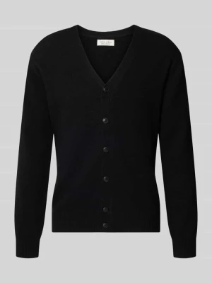 Kardigan z dekoltem w serek model 'KARL' Casual Friday Czarny
