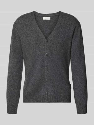 Kardigan z dekoltem w serek model 'KARL' Casual Friday Średnioszary