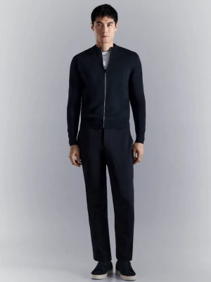 Zdjęcie produktu Kardigan z dzianiny comfort stretch granatowy - Mężczyzna - - MANGO MAN