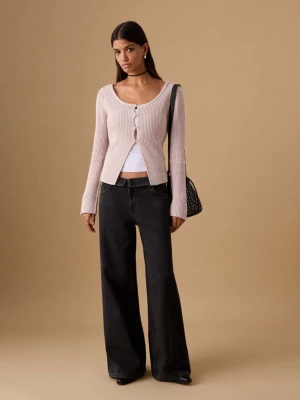 Kardigan z dzianiny na guziki jasnoróżowy - Teen - - MANGO TEEN