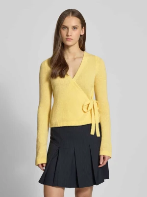 Kardigan z dzianiny w stylu kopertowym Review