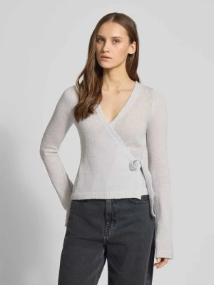 Kardigan z dzianiny w stylu kopertowym Review