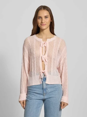 Kardigan z dzianiny z ażurowym wzorem REVIEW