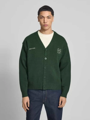 Kardigan z haftami z logo i dekolt w serek ANOTHER COTTON LAB