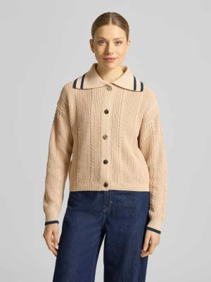 Kardigan z kołnierzem wykładanym i zapięciem na guziki Liu Jo White