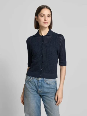 Kardigan z kołnierzykiem polo i krótkim rękawem LANIUS