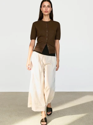 Kardigan Z Krótkim Rękawem - Brązowy - Massimo Dutti - Female