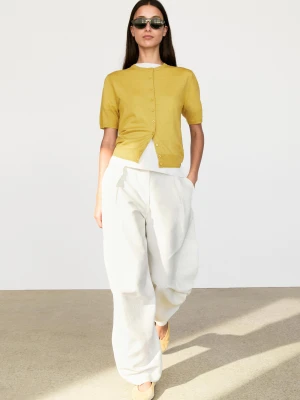 Kardigan Z Krótkim Rękawem - Limonka - Massimo Dutti - Female