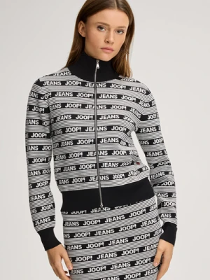 Kardigan z logo Kadri w kolorze czarno-białym we wzór Joop