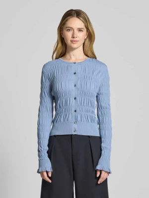 Kardigan z marszczonymi detalami i okrągłym dekoltem Scotch & Soda