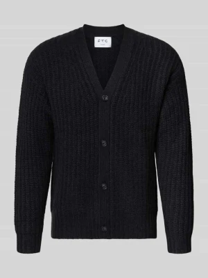 Kardigan z mieszanki kaszmiru z dekoltem w serek FTC Cashmere Ciemnoszary
