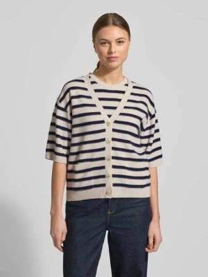 Kardigan z mieszanki wełny i kaszmiru z rękawem o dł. 1/2 LUISA CERANO