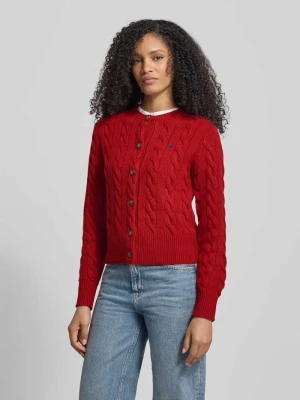 Kardigan z mieszanki wełny i kaszmiru z wyhaftowanym logo Polo Ralph Lauren