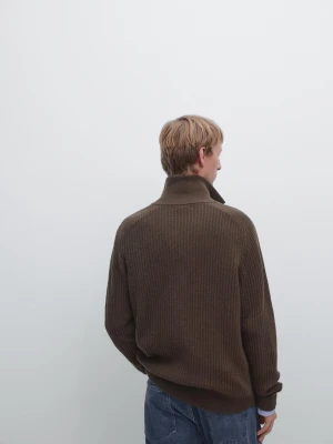 Wool Blend Knit Cardigan With Zip Fastening - Multicolor - - Massimo Dutti - Mężczyzna