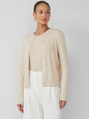 Kardigan z mieszanki wiskozy z błyszczącymi mankietami s.Oliver beżowy