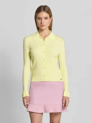 Kardigan z mieszanki wiskozy z kołnierzem wykładanym Marc Cain