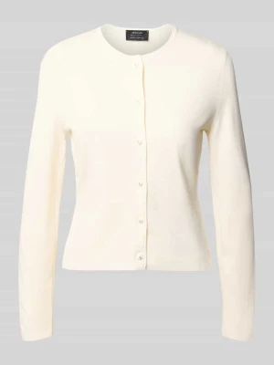 Kardigan z mieszanki wiskozy z kontrastową lamówką Marc Cain