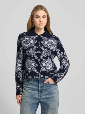 Kardigan z mieszanki żywej wełny i kaszmiru z wykładanym kołnierzem Marc Cain