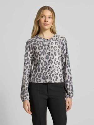 Kardigan z okrągłym dekoltem i listwą guzikową monari