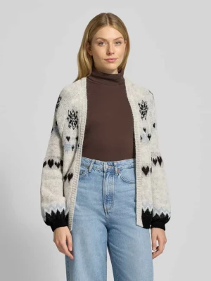 Kardigan z prążkowanymi wykończeniami milano italy