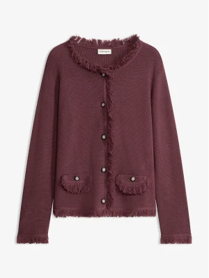 Kardigan z przędzy boucle BonPrix fioletowy