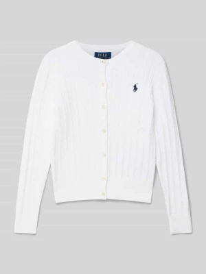 Kardigan z wyhaftowanym logo Polo Ralph Lauren Teens