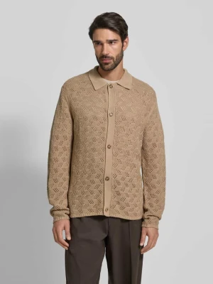 Kardigan z wykładanym kołnierzem i listwą guzikową model ‘Eloi’ Les Deux